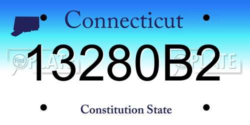 13280B2 Connecticut License Plate