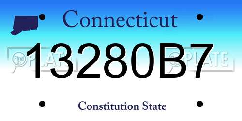 13280B7 Connecticut License Plate