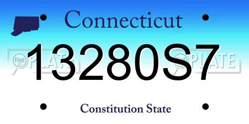 13280S7 Connecticut License Plate