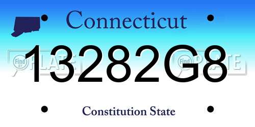 13282G8 Connecticut License Plate