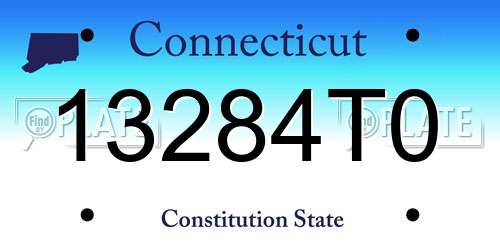 13284T0 Connecticut License Plate