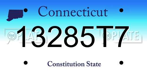 13285T7 Connecticut License Plate