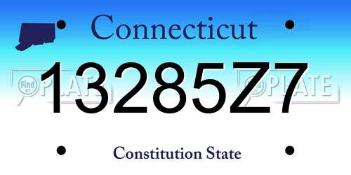 13285Z7 Connecticut License Plate