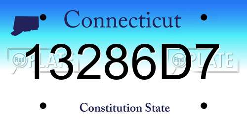 13286D7 Connecticut License Plate