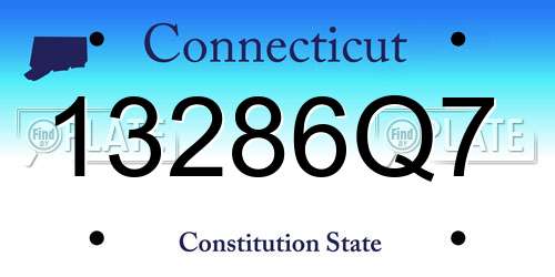 13286Q7 Connecticut License Plate