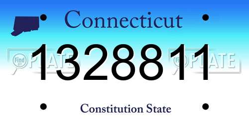 1328811 Connecticut License Plate
