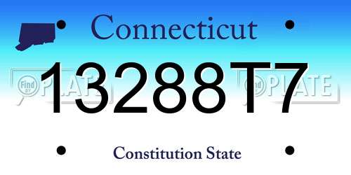 13288T7 Connecticut License Plate