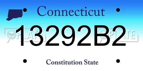 13292B2 Connecticut License Plate