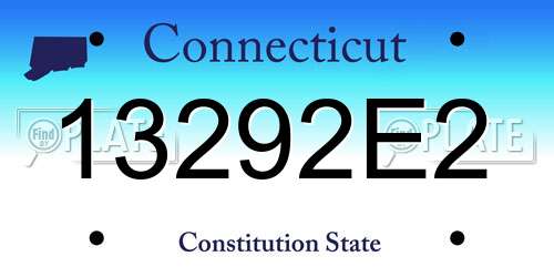13292E2 Connecticut License Plate