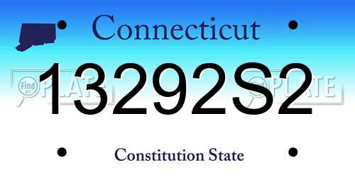 13292S2 Connecticut License Plate