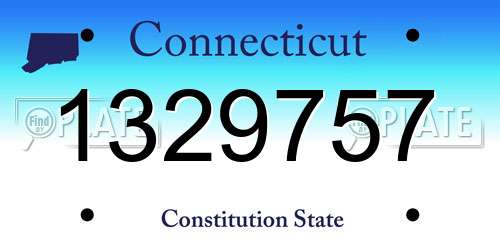 1329757 Connecticut License Plate