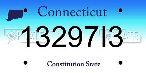 13297I3 Connecticut License Plate