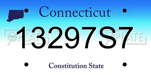 13297S7 Connecticut License Plate