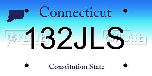 132JLS Connecticut License Plate
