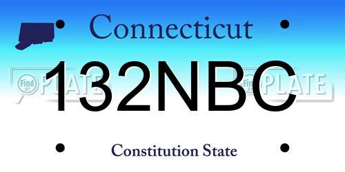 132NBC Connecticut License Plate