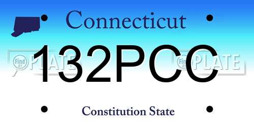 132PCC Connecticut License Plate