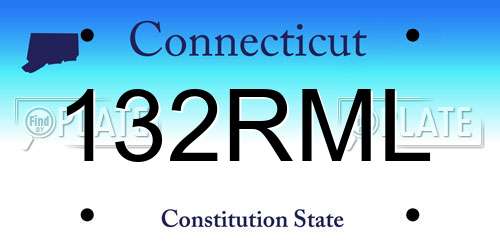 132RML Connecticut License Plate