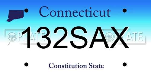 132SAX Connecticut License Plate