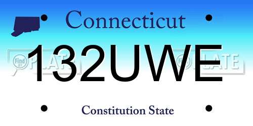 132UWE Connecticut License Plate