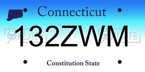 132ZWM Connecticut License Plate