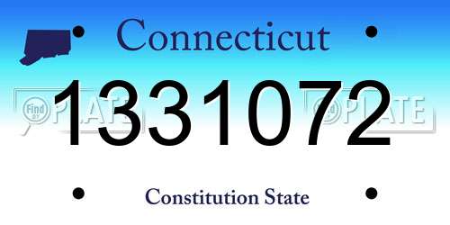 1331072 Connecticut License Plate