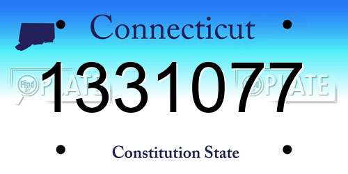 1331077 Connecticut License Plate