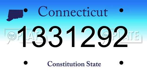 1331292 Connecticut License Plate