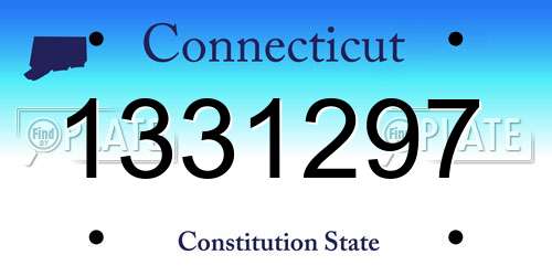 1331297 Connecticut License Plate