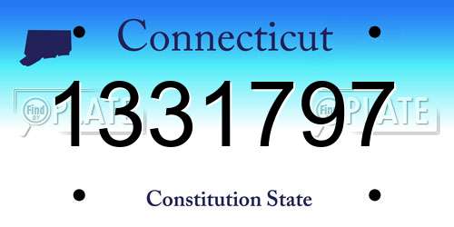 1331797 Connecticut License Plate