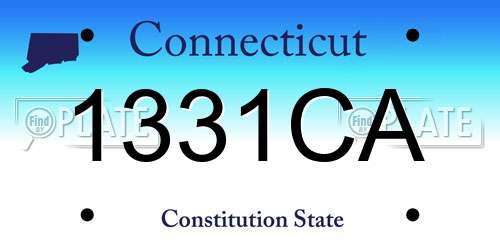 1331CA Connecticut License Plate