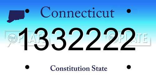 1332222 Connecticut License Plate