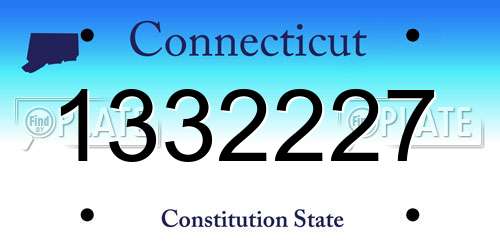 1332227 Connecticut License Plate