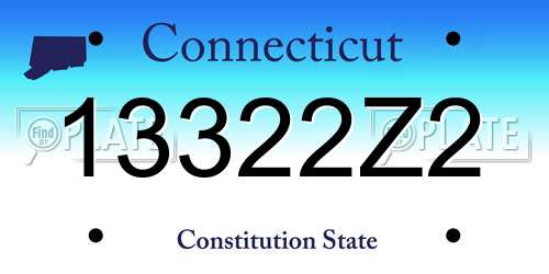 13322Z2 Connecticut License Plate