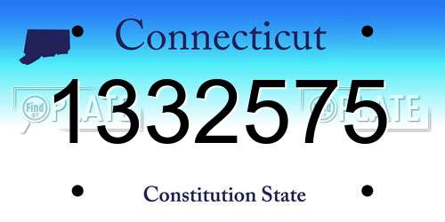 1332575 Connecticut License Plate