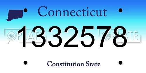 1332578 Connecticut License Plate