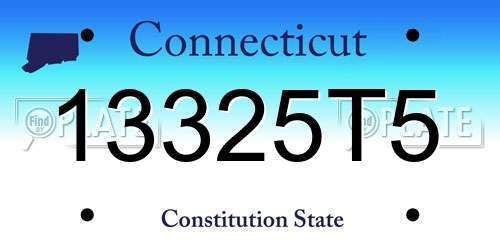13325T5 Connecticut License Plate