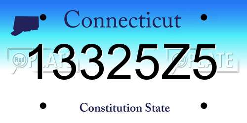 13325Z5 Connecticut License Plate