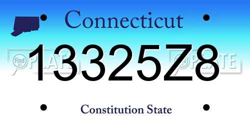13325Z8 Connecticut License Plate