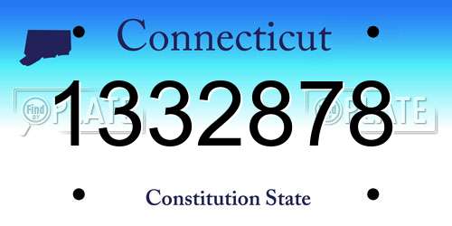 1332878 Connecticut License Plate