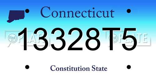 13328T5 Connecticut License Plate