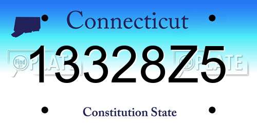 13328Z5 Connecticut License Plate