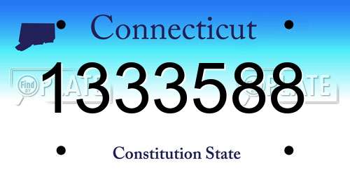 1333588 Connecticut License Plate