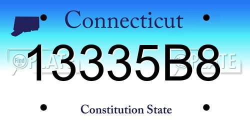 13335B8 Connecticut License Plate