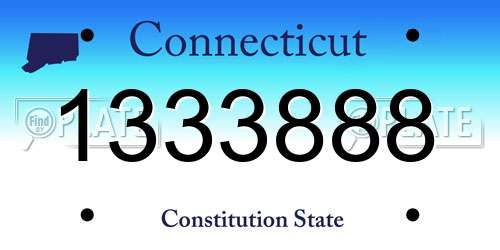 1333888 Connecticut License Plate