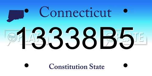 13338B5 Connecticut License Plate