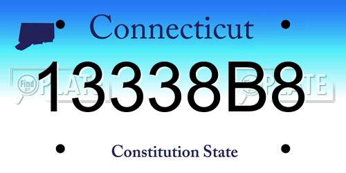13338B8 Connecticut License Plate