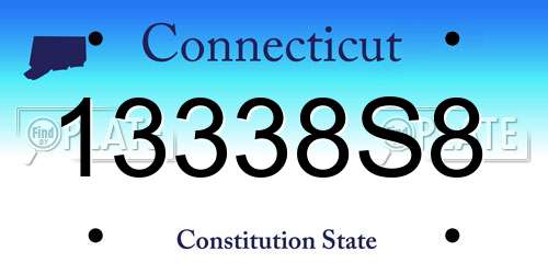 13338S8 Connecticut License Plate