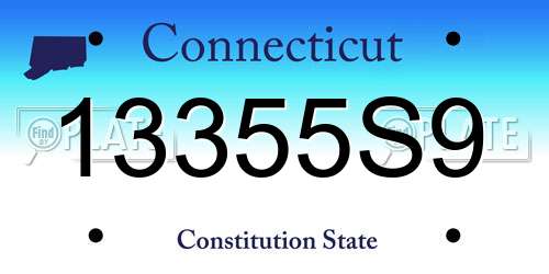 13355S9 Connecticut License Plate
