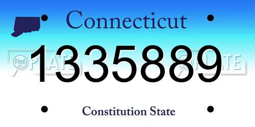 1335889 Connecticut License Plate