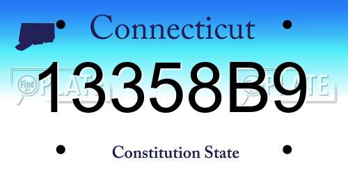 13358B9 Connecticut License Plate